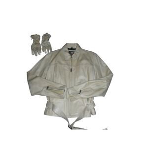 Ladies Harley Davidson Tan Leather Riding Jacket size SMALL